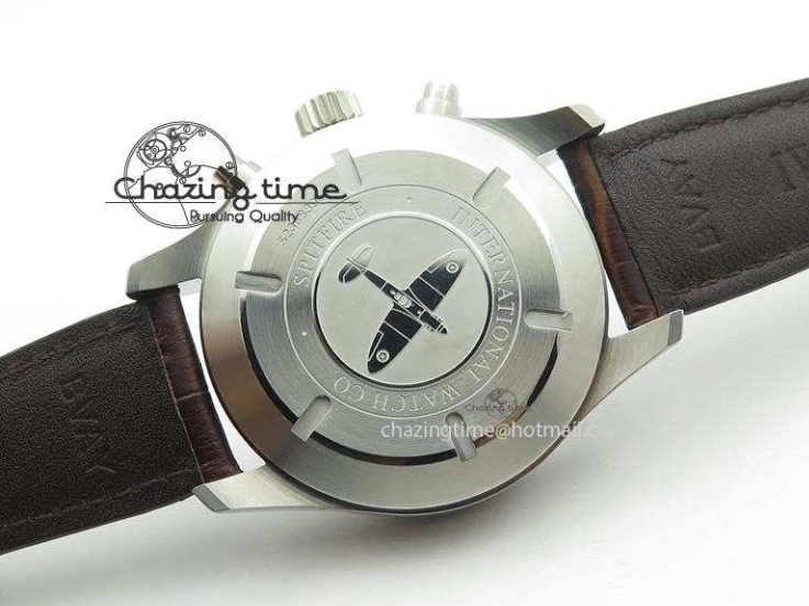 MIROTIME 0822 Cozy Pilot Chrono SS IW387802 V6F 1:1 Best Edition On Brown Leather Strap A 7323